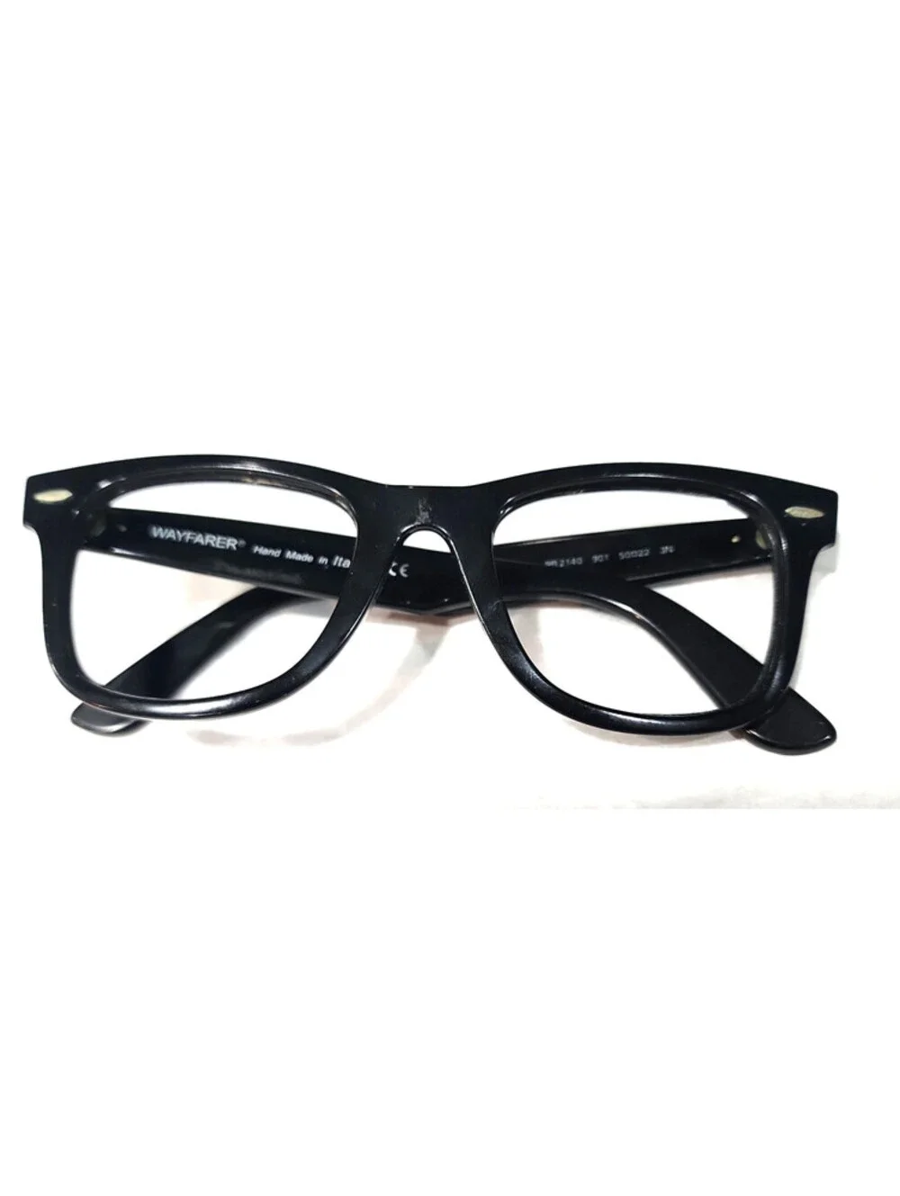 Ray Ban RB2140 901 Cracked Rim Black Wayfarer Scratched Sunglasses Frame 50-22